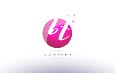 bt b t küre pembe 3d el Alfabe harf logo yazılı