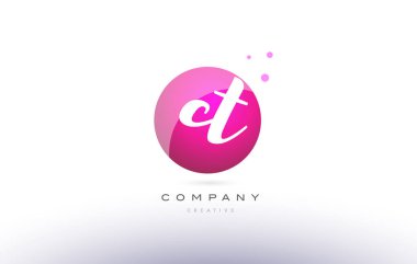 ct c t küre pembe 3d el Alfabe harf logo yazılı