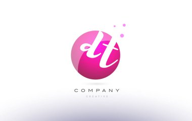 dt d t küre pembe 3d el Alfabe harf logo yazılı