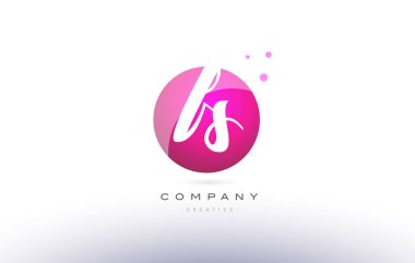 fs f s küre pembe 3d el Alfabe harf logo yazılı