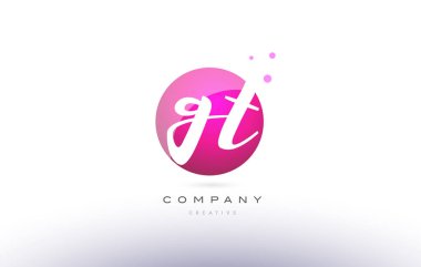 gt g t küre pembe 3d el Alfabe harf logo yazılı