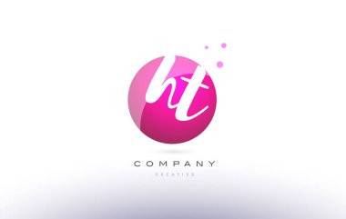 HT Airlik küre pembe 3d el Alfabe harf logo yazılı