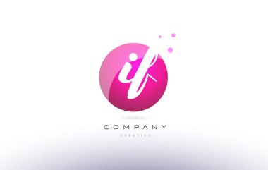 Eğer ben f küre pembe 3d el Alfabe harf logo yazılı