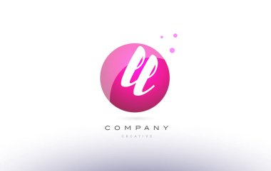 ll l küre pembe 3d el Alfabe harf logo yazılı
