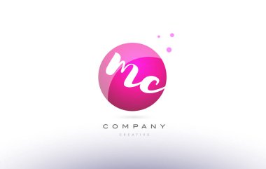 mc m c küre pembe 3d el Alfabe harf logo yazılı