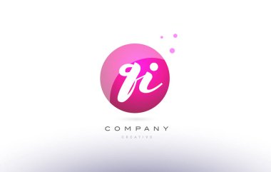 qi q pembe 3d el Alfabe harf logo yazılı Küre