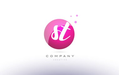 st s t küre pembe 3d el Alfabe harf logo yazılı