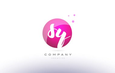 sy s y küre pembe 3d el Alfabe harf logo yazılı