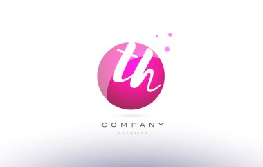 inci t h küre pembe 3d el Alfabe harf logo yazılı