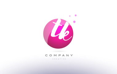 tk t k küre pembe 3d el Alfabe harf logo yazılı