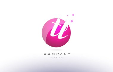 tl t l küre pembe 3d el Alfabe harf logo yazılı