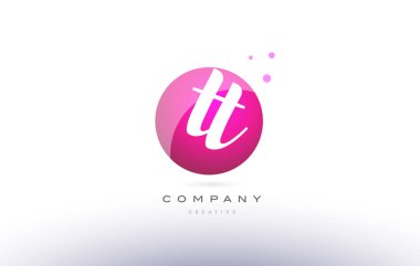 tt t küre pembe 3d el Alfabe harf logo yazılı