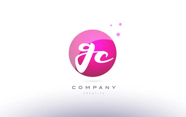 GC g c sfär rosa 3d handskrivna alfabetet brev logotyp — Stock vektor