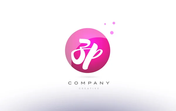 Zp z p spire pink 3d hand written habet letter logo — стоковый вектор