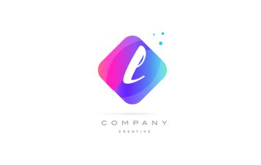 l pembe mavi rhombus soyut el yazılı şirket mektup logo ŞA