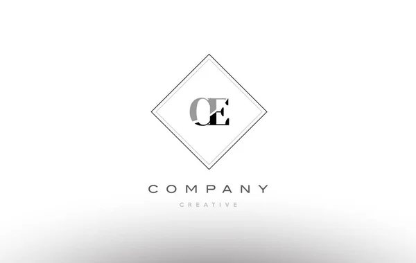 Ce c e projekt retro czarny alfabet biały list logo — Wektor stockowy