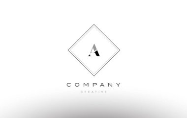 bir retro vintage siyah beyaz Alfabe harf logo