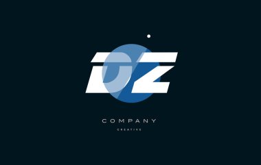 DZ d z mavi beyaz daire büyük yazı tipi alfabe şirket mektup logosu