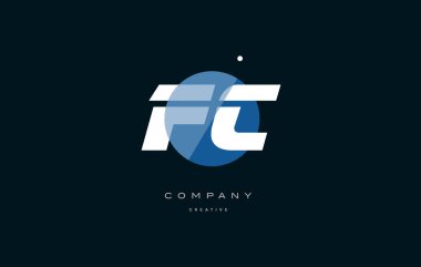 FC f c mavi beyaz daire büyük yazı tipi alfabe şirket mektup logosu