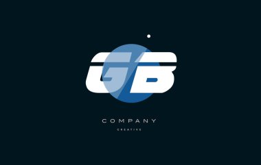 GB g b mavi beyaz daire büyük yazı tipi alfabe şirket mektup logosu