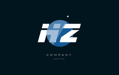 Hz s z mavi beyaz daire büyük yazı tipi alfabe şirket mektup logosu