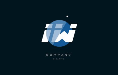IW ben w mavi beyaz daire büyük yazı tipi alfabe şirket mektup logosu