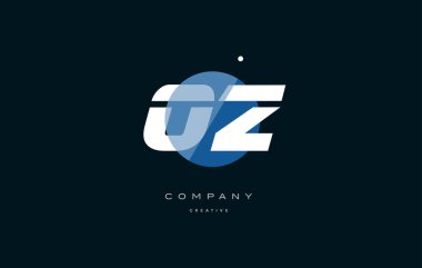 Oz o z mavi beyaz daire büyük yazı tipi alfabe şirket mektup logosu