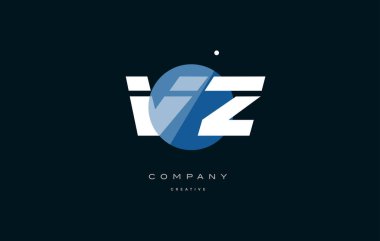 VZ v z mavi beyaz daire büyük yazı tipi alfabe şirket mektup logosu