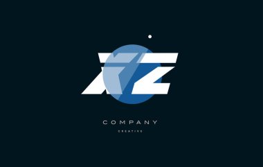 XZ z mavi beyaz daire büyük yazı tipi alfabe şirket mektup logo x