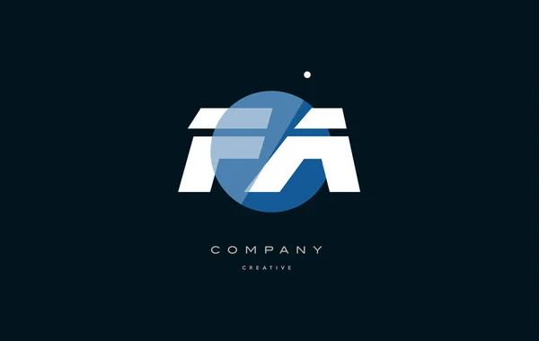 F FA niebieski biały okrąg duże czcionki alfabetu firmy list logo — Wektor stockowy
