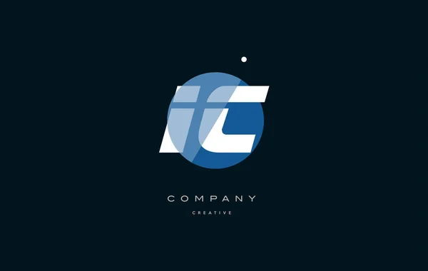 Ic i c  blue white circle big font alphabet company letter logo — Stock Vector