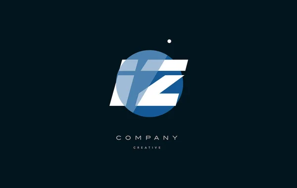 Iz i z  blue white circle big font alphabet company letter logo — Stock Vector