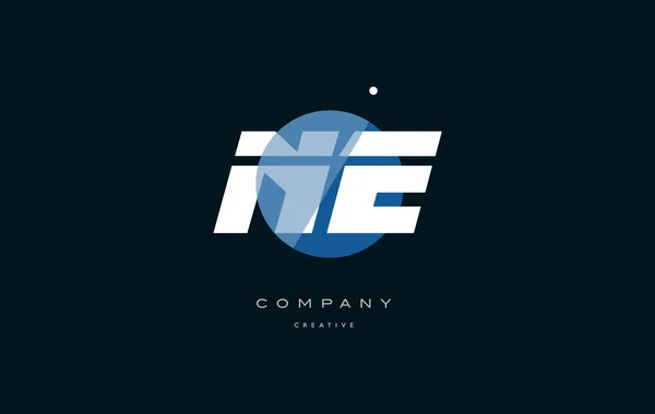 N e-blue біле коло великий шрифт абетки компанії логотип літери — стоковий вектор