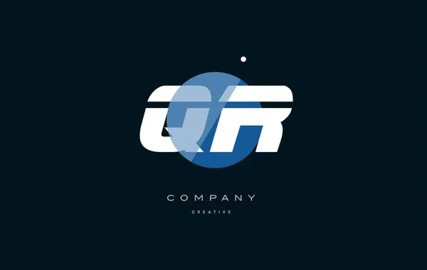 QR q ρ μπλε λευκό κύκλο μεγάλη γραμματοσειρά αλφάβητο επιστολής λογότυπο της εταιρείας — Διανυσματικό Αρχείο