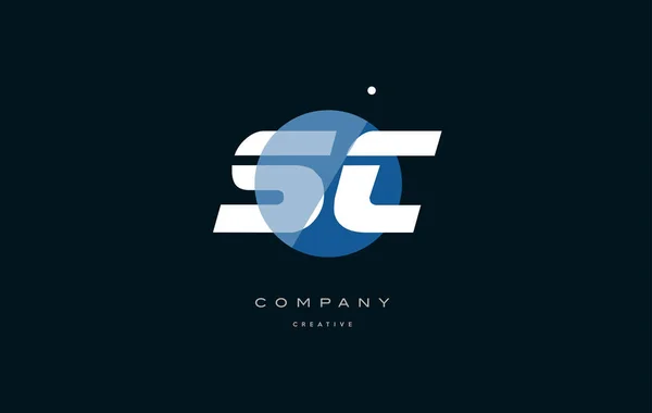Sc s c  blue white circle big font alphabet company letter logo — Stock Vector