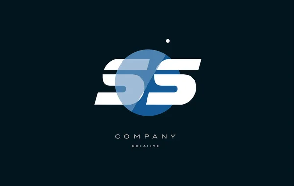 Ss s s  blue white circle big font alphabet company letter logo — Stock Vector