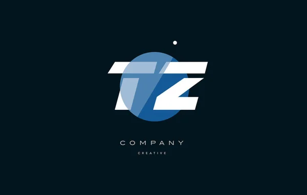 Tz の t z 青白い円ビッグ フォント アルファベットは会社のロゴを文字 — ストックベクタ