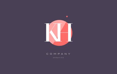 KH k s retro vintage rhombus basit siyah beyaz Alfabe harf