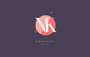 NK n k retro vintage rhombus basit siyah beyaz Alfabe harf