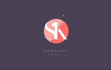 SK s k retro vintage rhombus basit siyah beyaz Alfabe harf