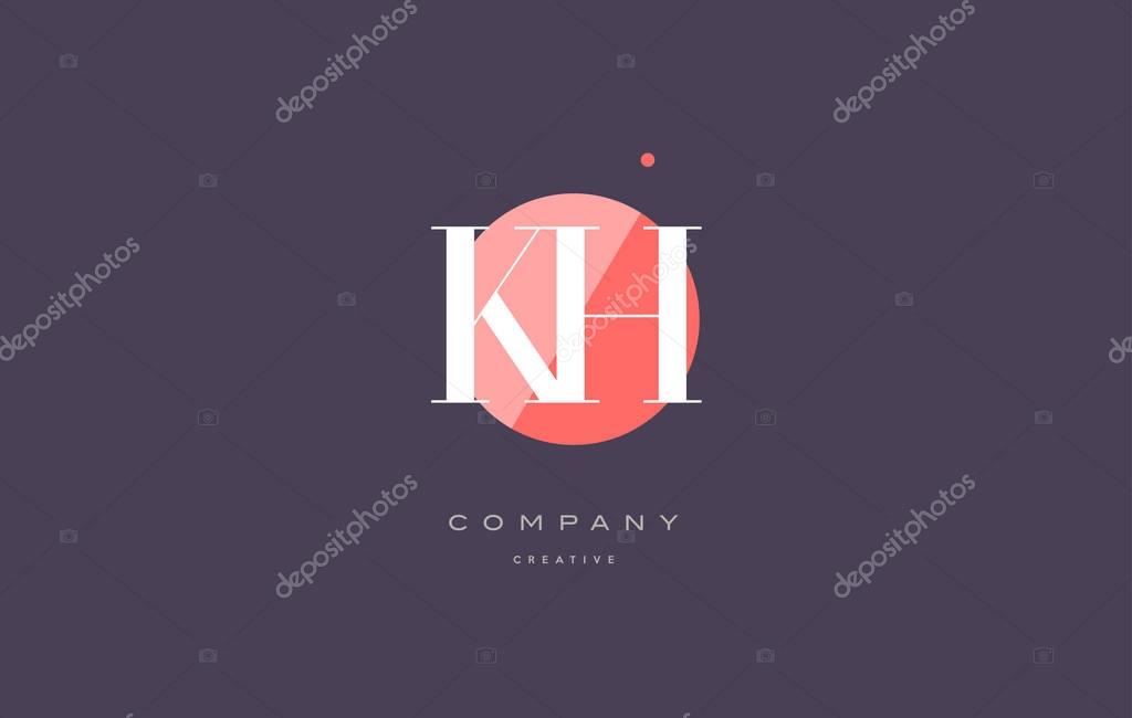 Kh k h  retro vintage simple rhombus three 3 letter combination black white alphabet company logo line design vector icon template