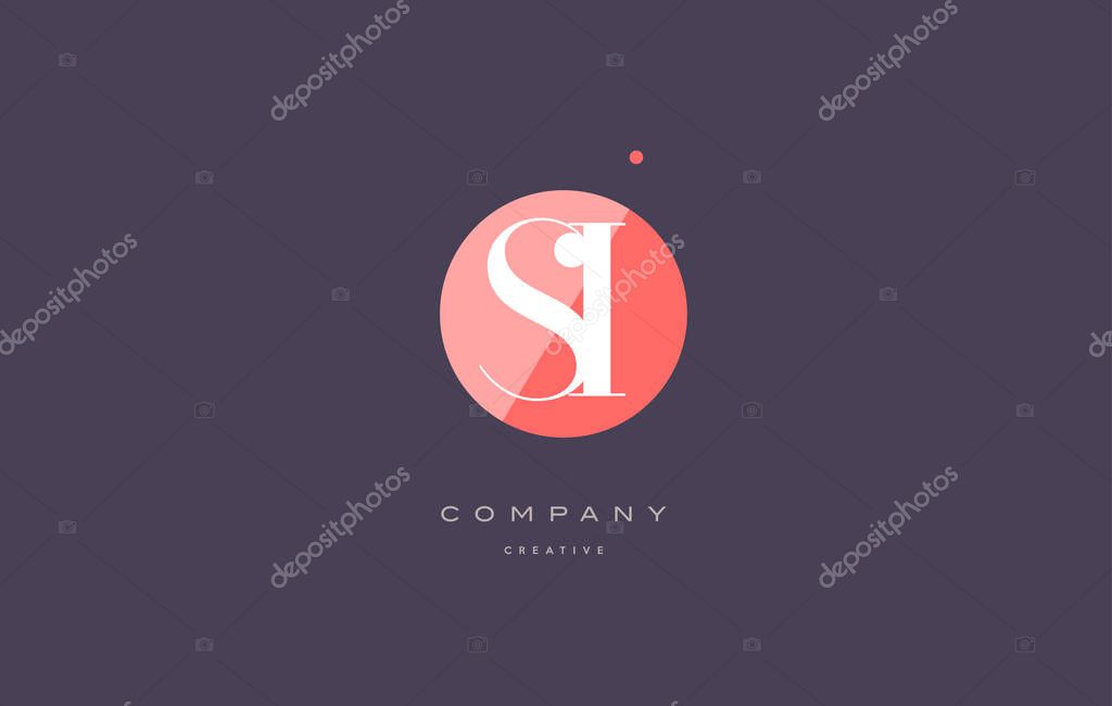 Si s i  retro vintage simple rhombus three 3 letter combination black white alphabet company logo line design vector icon template