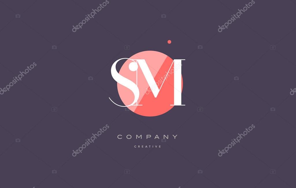 Sm s m  retro vintage simple rhombus three 3 letter combination black white alphabet company logo line design vector icon template