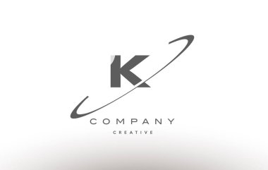 k swoosh gri Alfabe harf logo