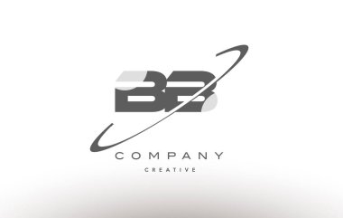 bb b b swoosh gri Alfabe harf logo
