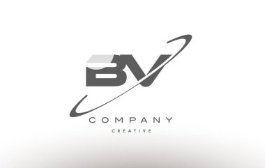 BV b v swoosh gri Alfabe harf logo