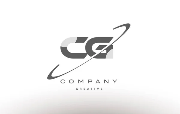 CG c g γκρι αλφάβητο επιστολής λογότυπο swoosh — Διανυσματικό Αρχείο