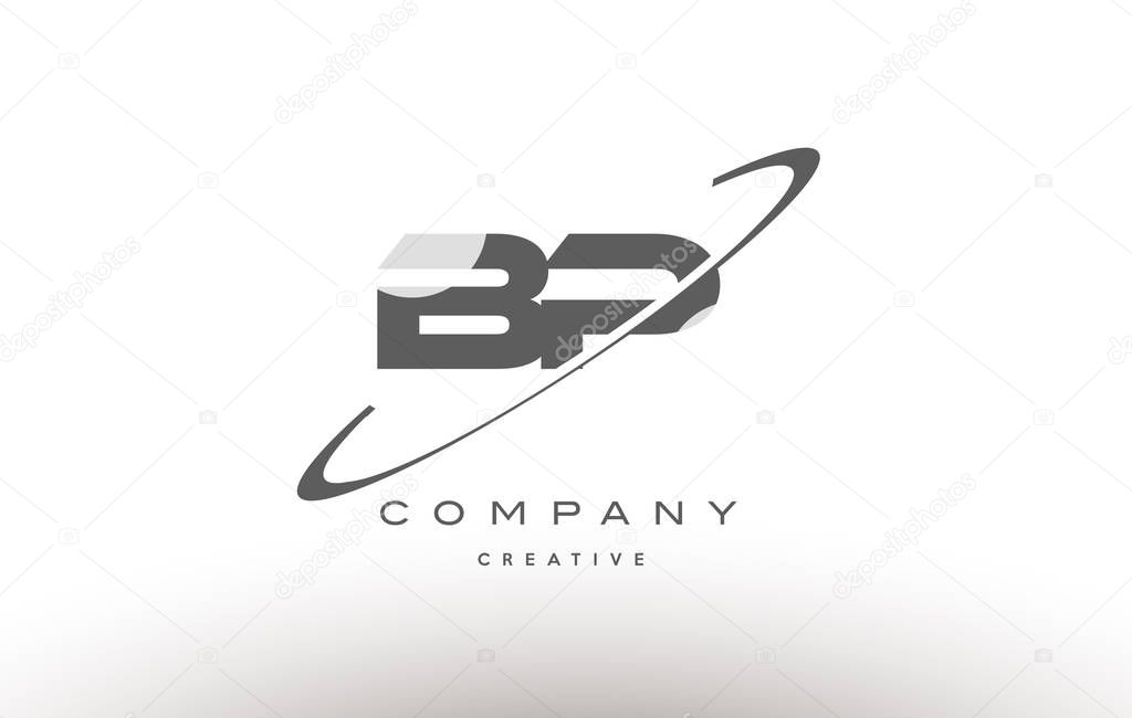 Bp b p  grey swoosh white alphabet company logo line design vector icon template