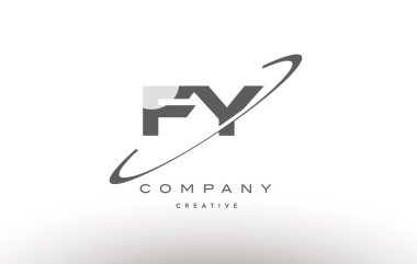FY f y swoosh gri Alfabe harf logo