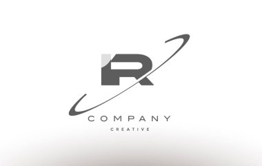 IR ben r swoosh gri Alfabe harf logo